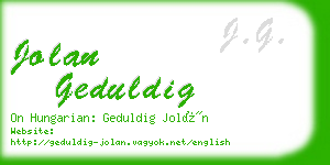 jolan geduldig business card